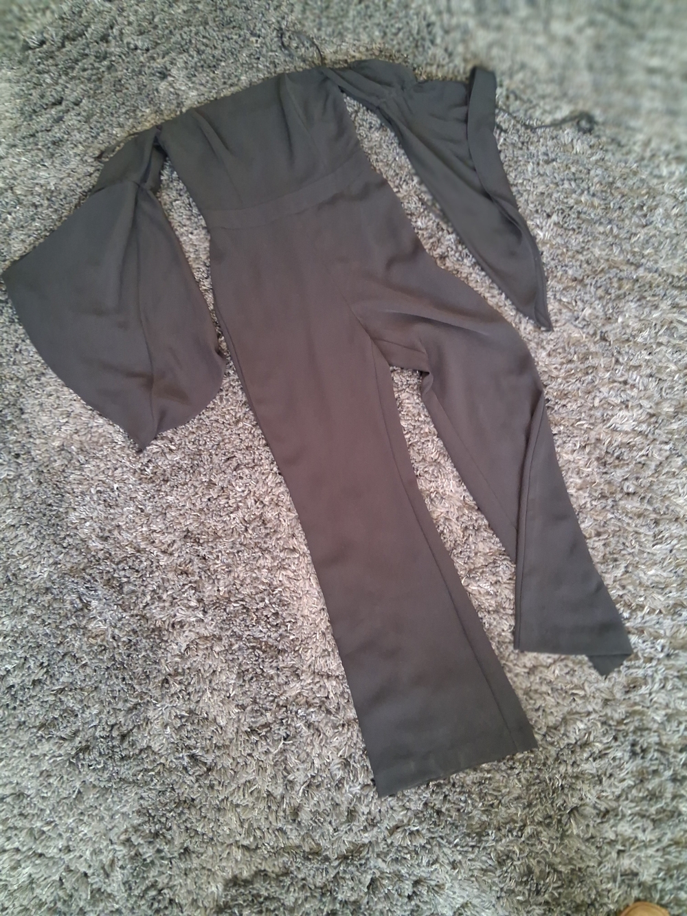White House Black Market Black Bell-Sleeve Jumpsuit